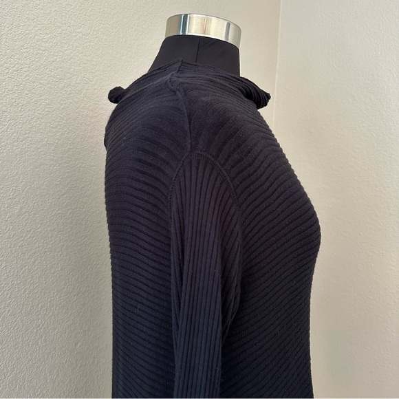 We the Free Jersey Ribbed Split Open Back oversized cowl neck Black Top Tunic - Picture 7 of 14